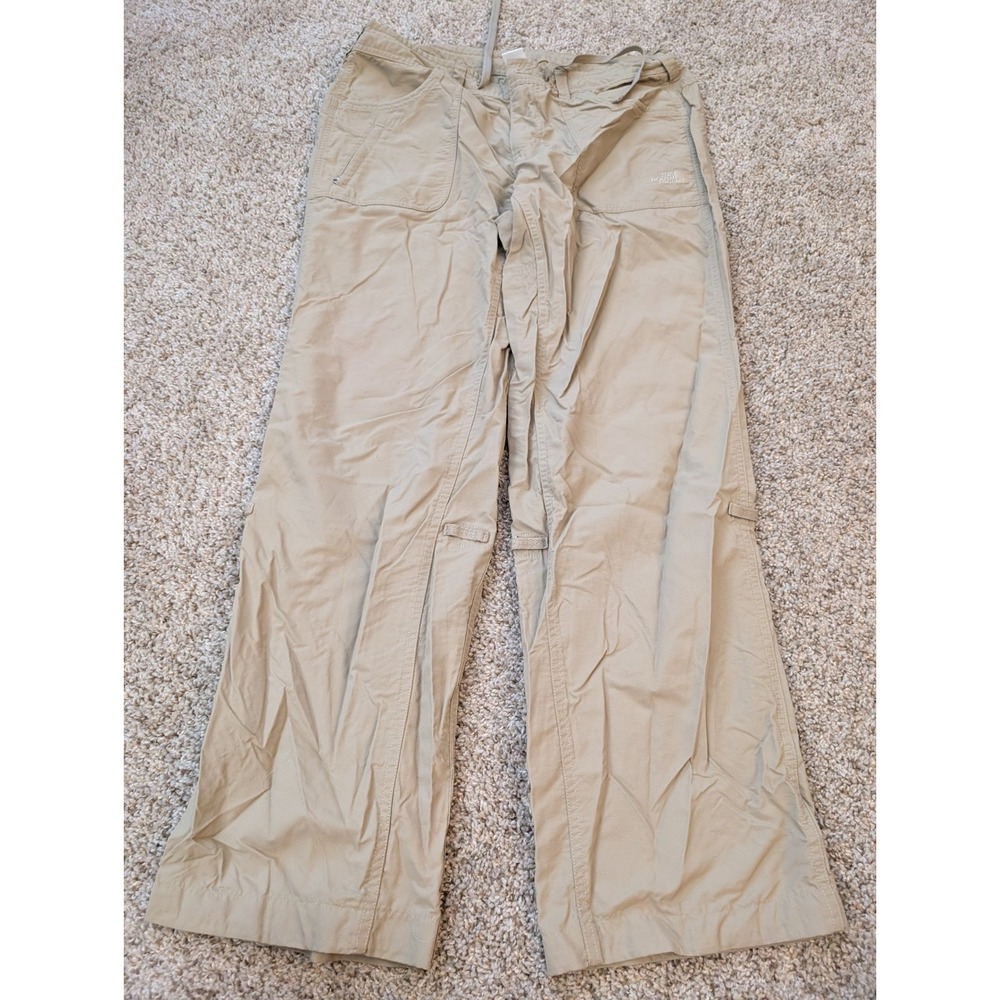 The North Face Womens 10 Regular Tan Nylon Ripstop Hiking Pants Straight Leg
